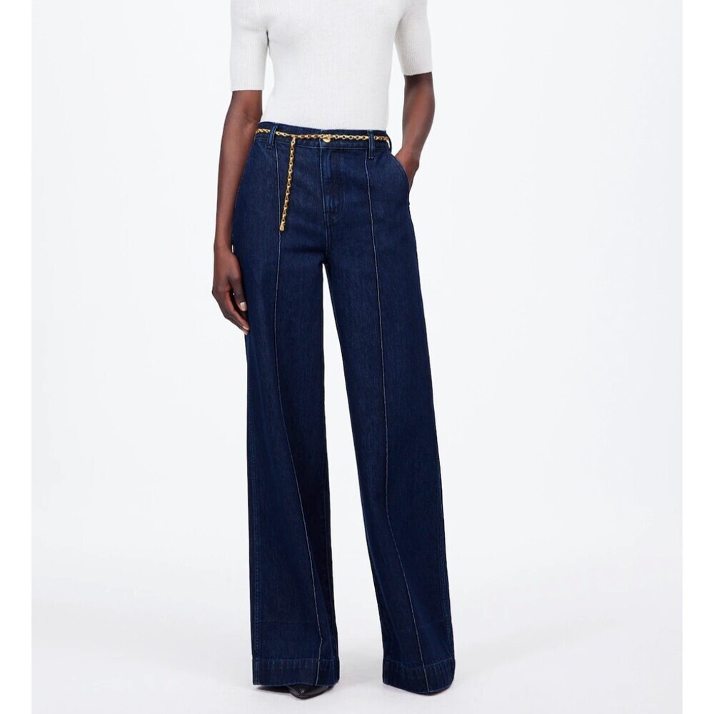 Madewell NWT Superwide-Leg Trouser Jeans in Landrum Dark Wash Size 26